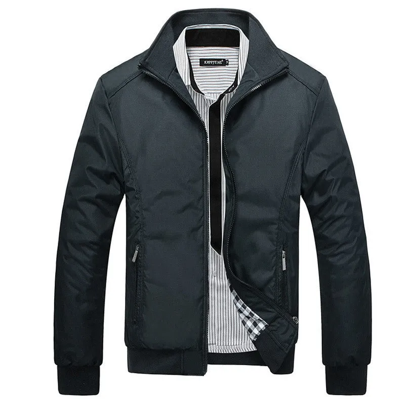 Men's Jacket Male Overcoat Casual Slim Fit Mandarin Collar Solid Waterproof Jackets M-XXXL Arrival Men Outwear coats