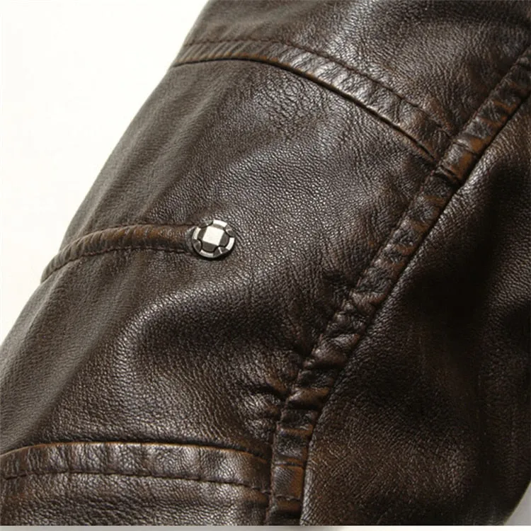 Men's Leather Motorcycle PU Slim Fit Jacket
