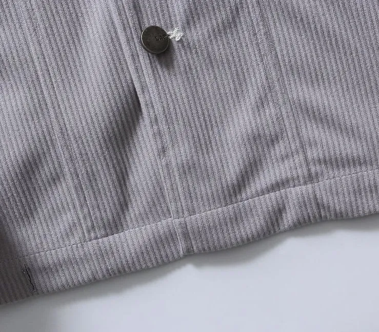 Men's Simple Button-up Overshirt with Stand-Up Collar