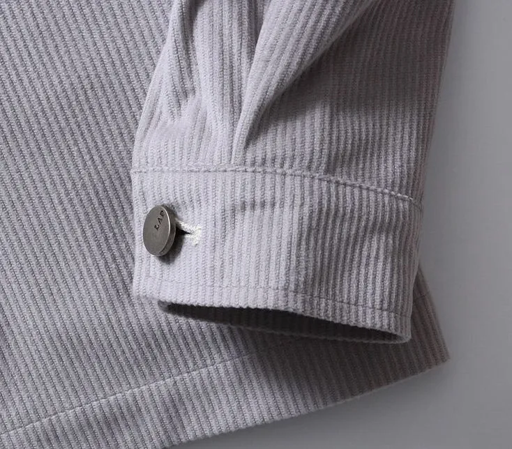 Men's Simple Button-up Overshirt with Stand-Up Collar