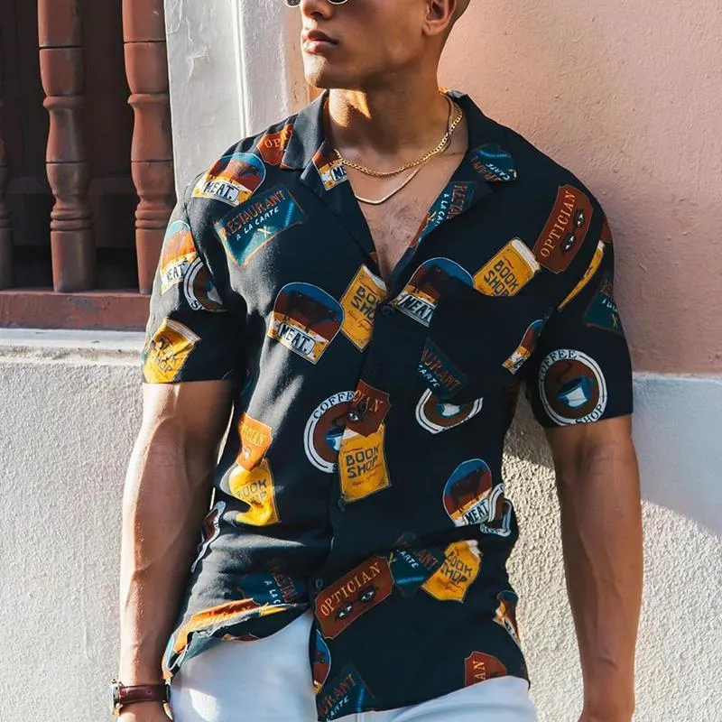 Men'S Simple Personality Short Sleeve Shirt