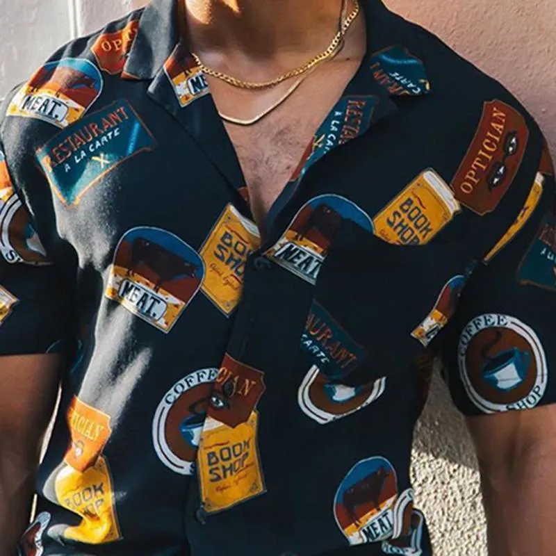 Men'S Simple Personality Short Sleeve Shirt
