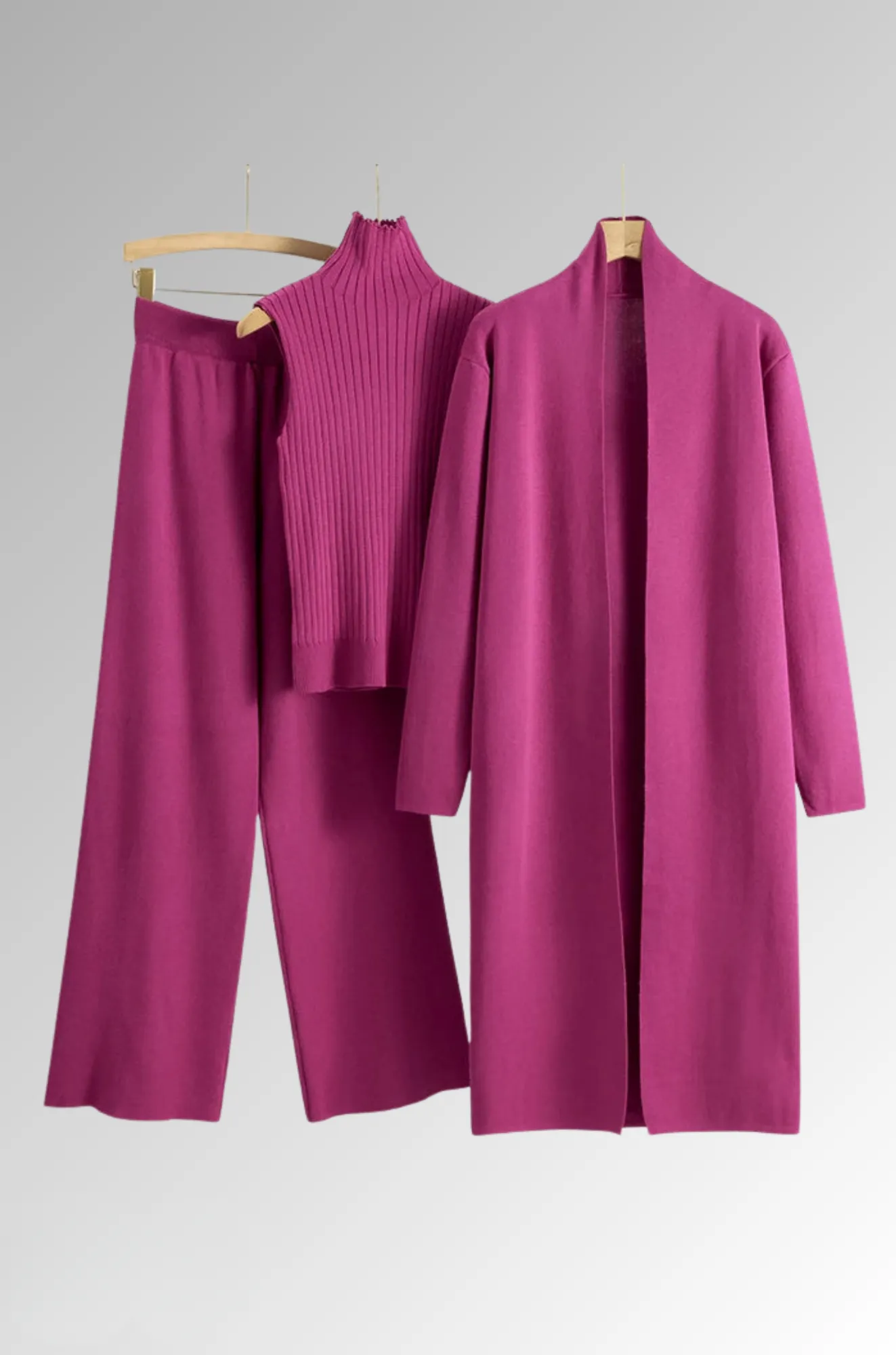 Merlin Chic Coat Set - Ensemble Knit for Woman