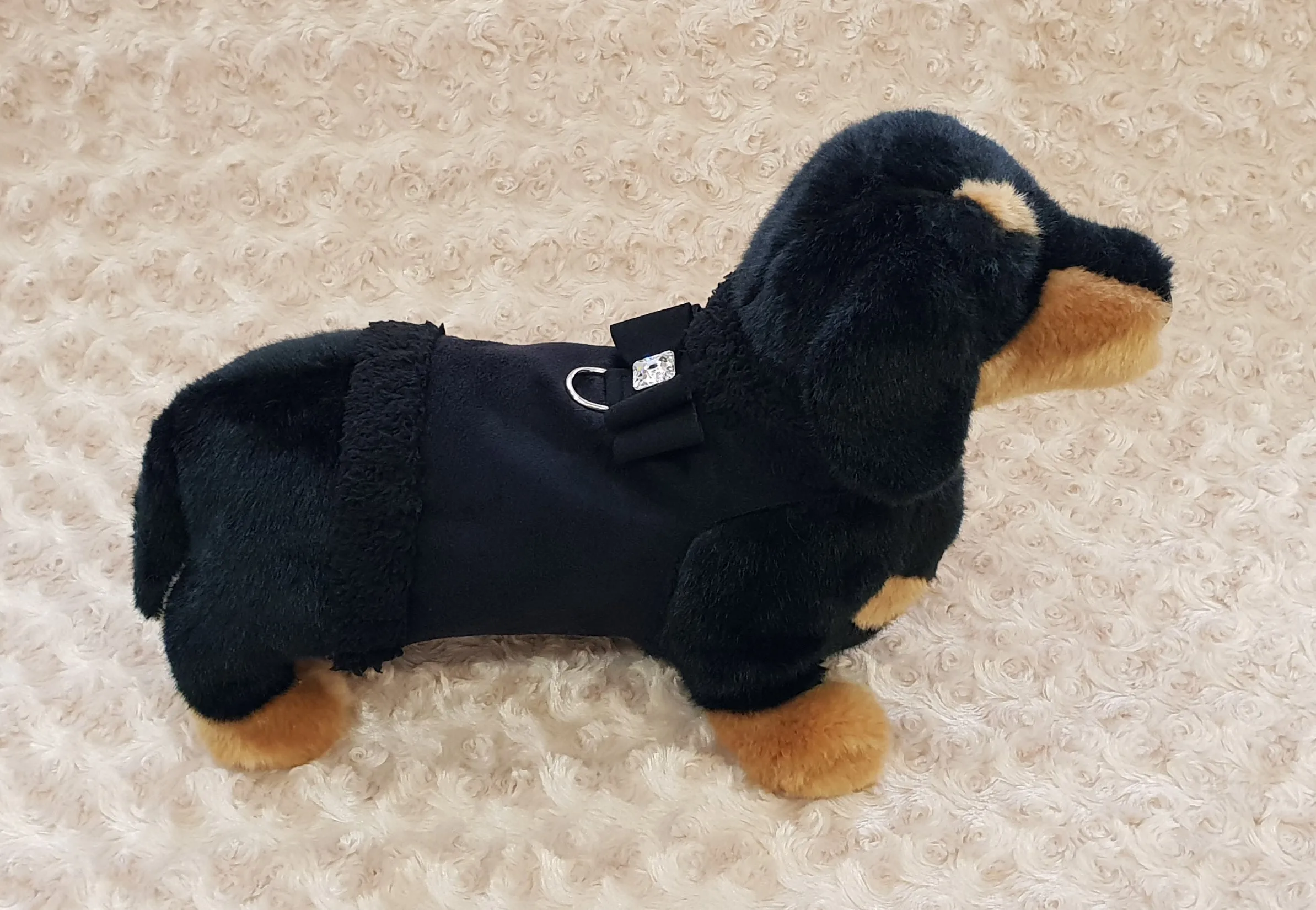 Microsuede Harness / Vest Coat - Black Crystal