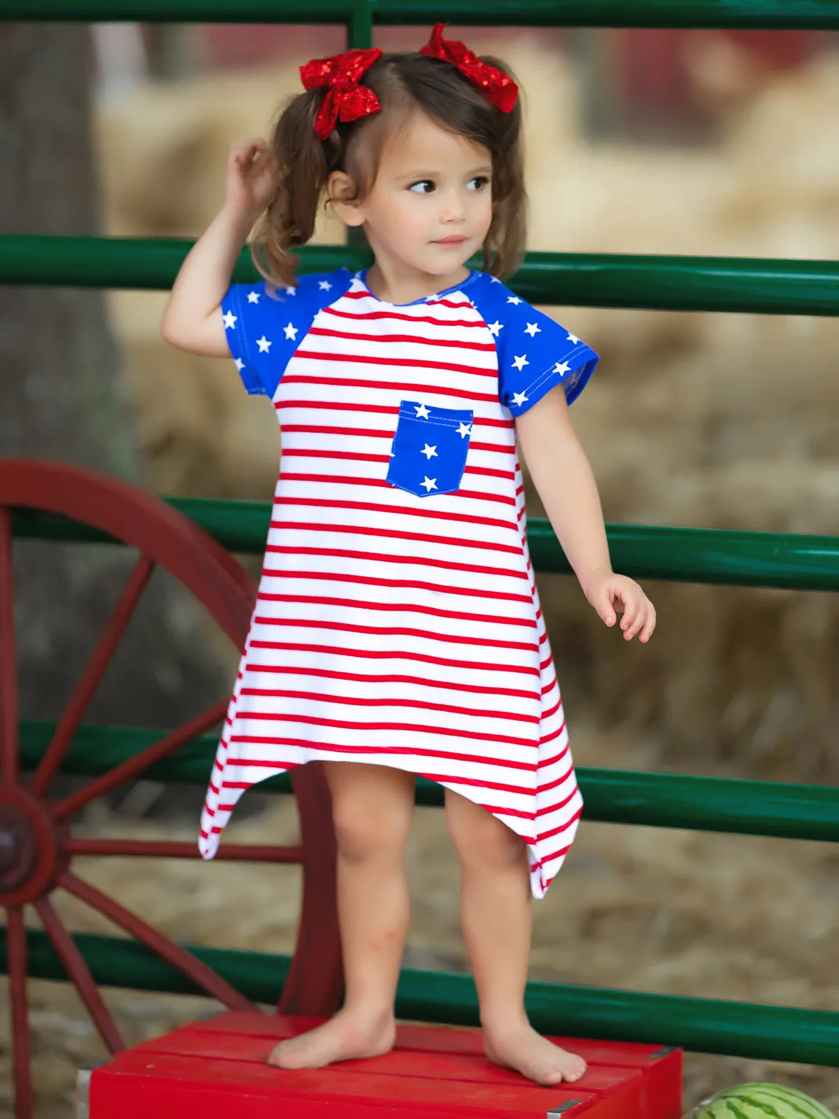 Miss Liberty Shark Tooth Side Dress
