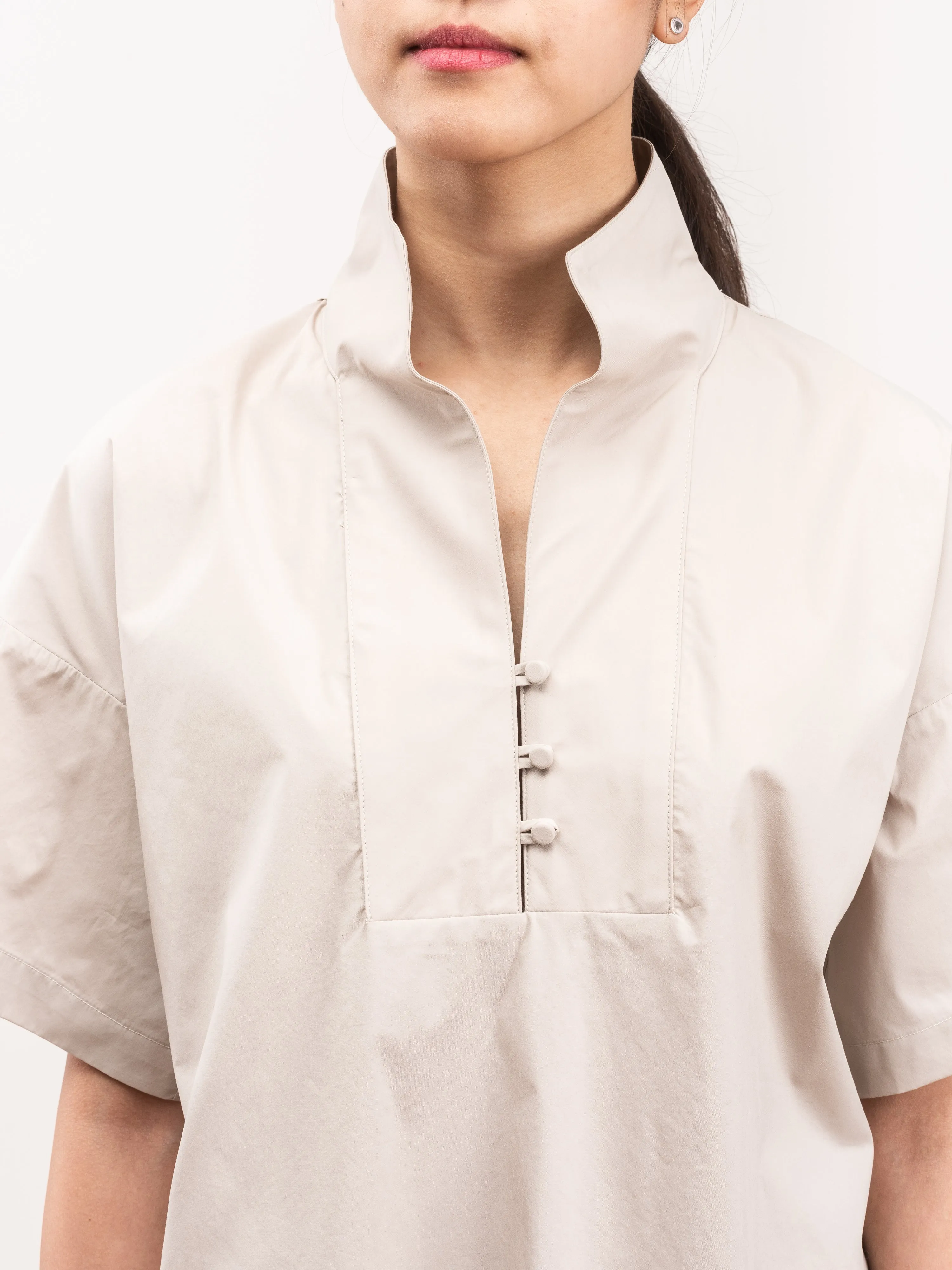 mockneck tunic dress - clay poplin