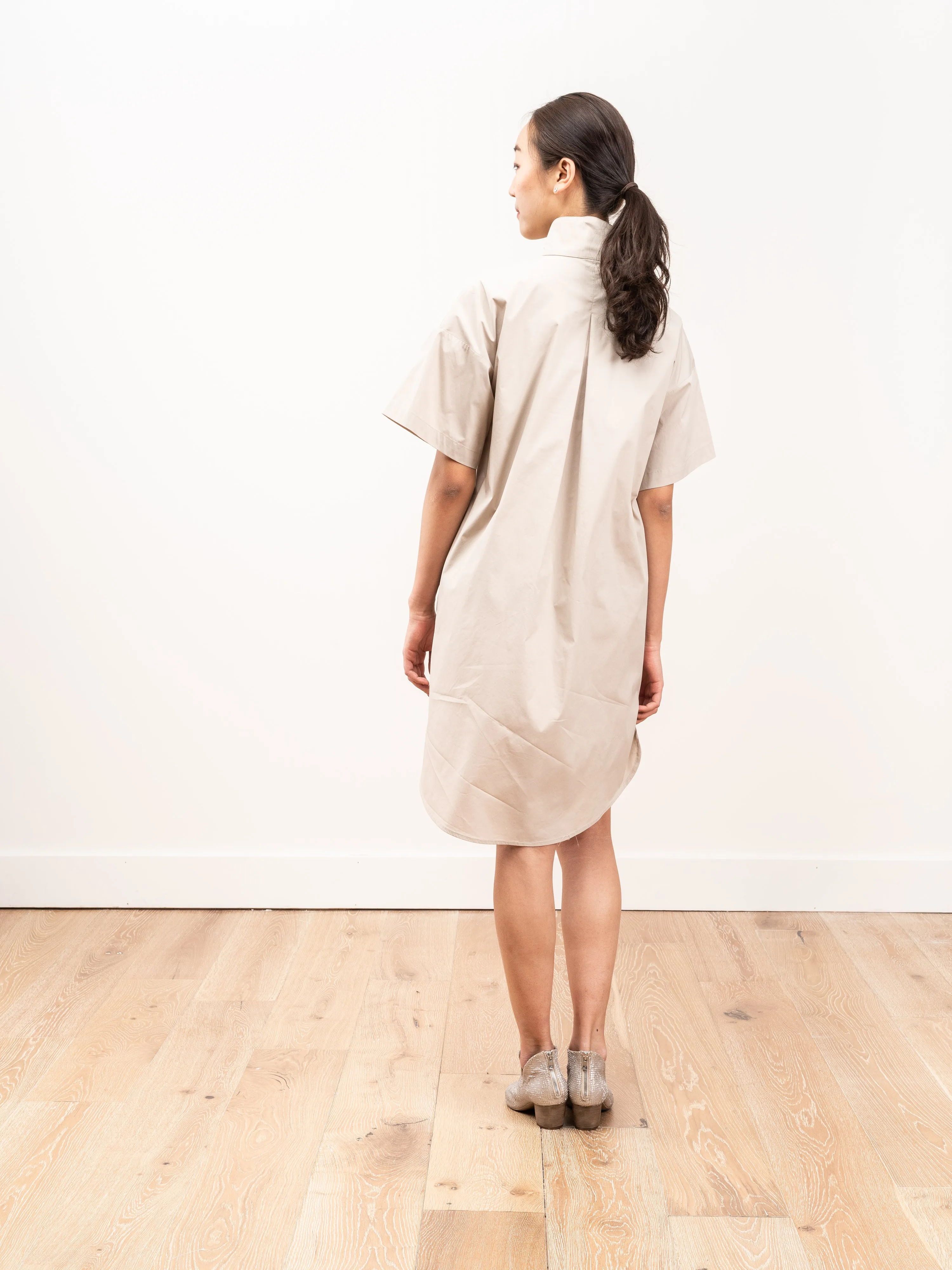 mockneck tunic dress - clay poplin