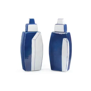 Morandi Vase Pair (Set of 2) - Blue & White