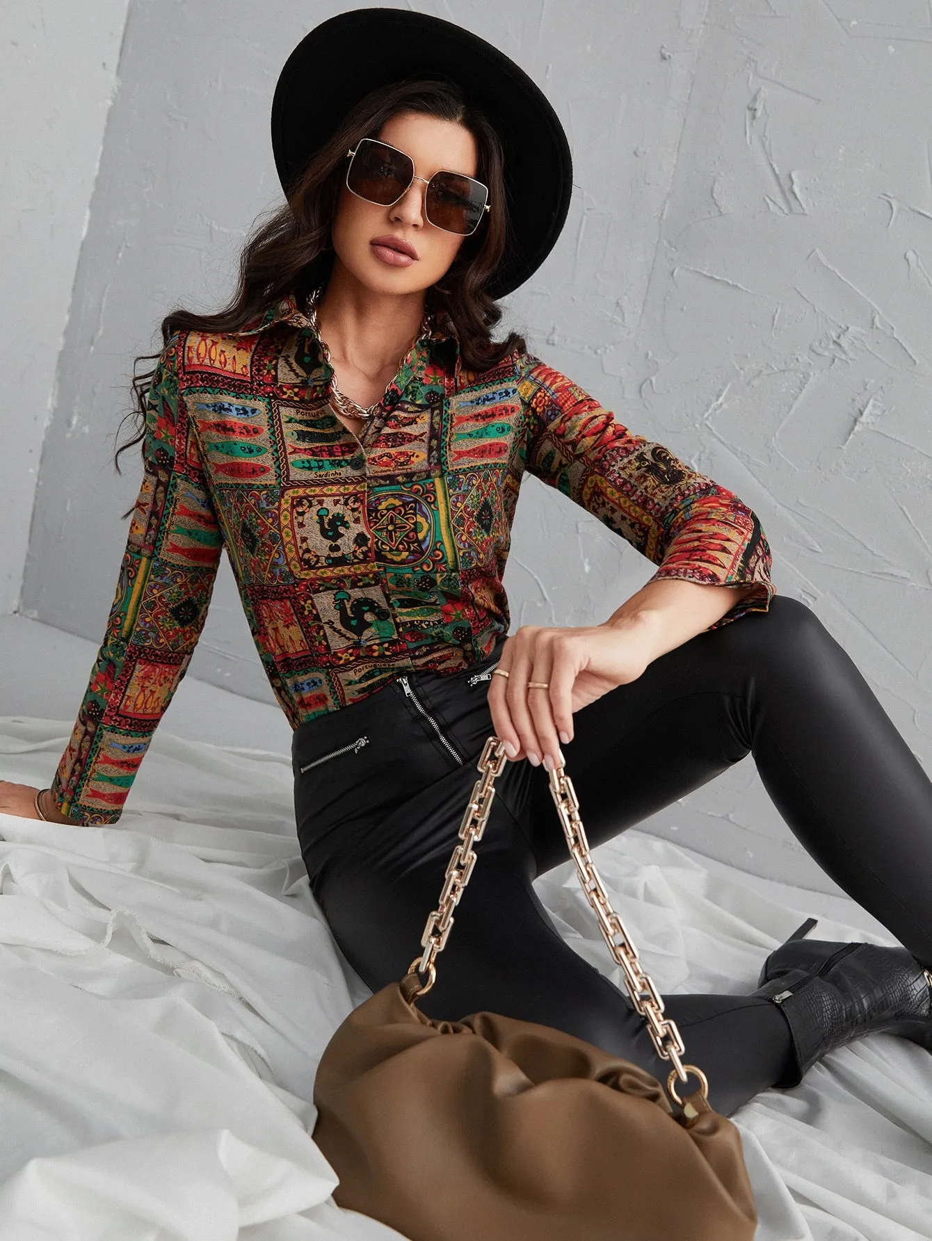 Mulvari Patchwork Print Button Front Shirt