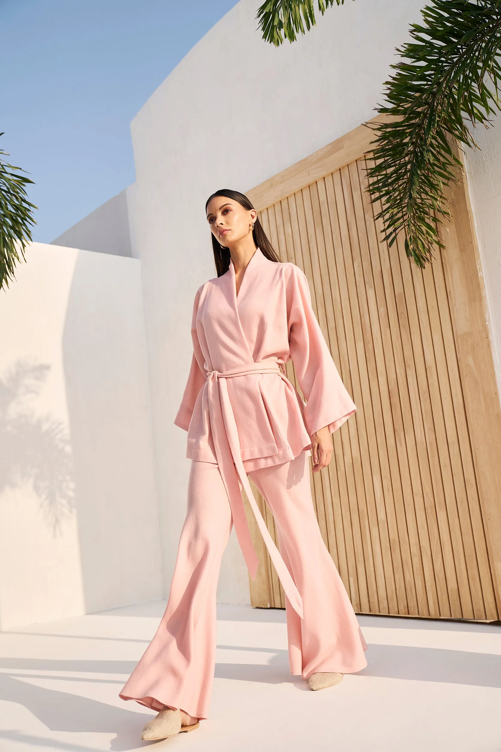 Nara Kimono Woollen Top (Dusty Pink)