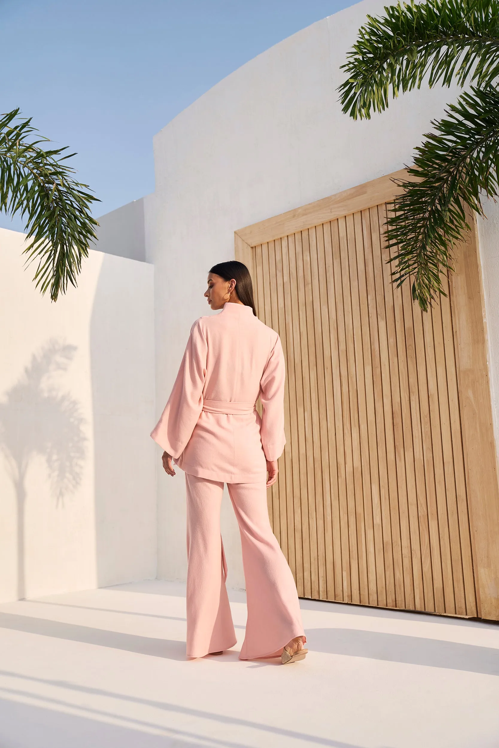 Nara Kimono Woollen Top (Dusty Pink)