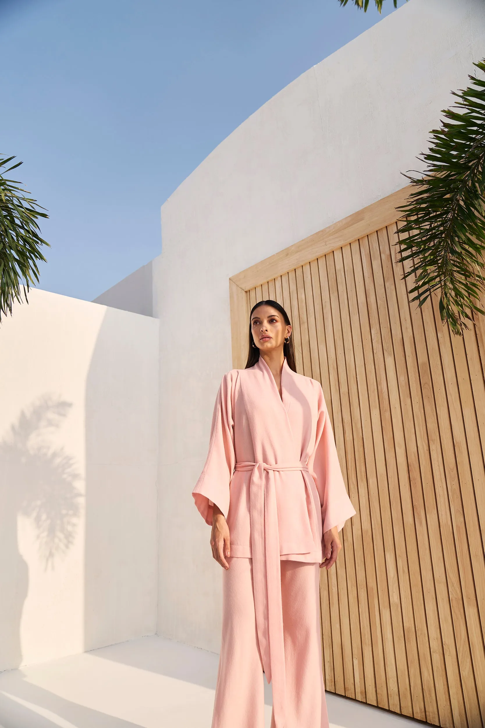 Nara Kimono Woollen Top (Dusty Pink)