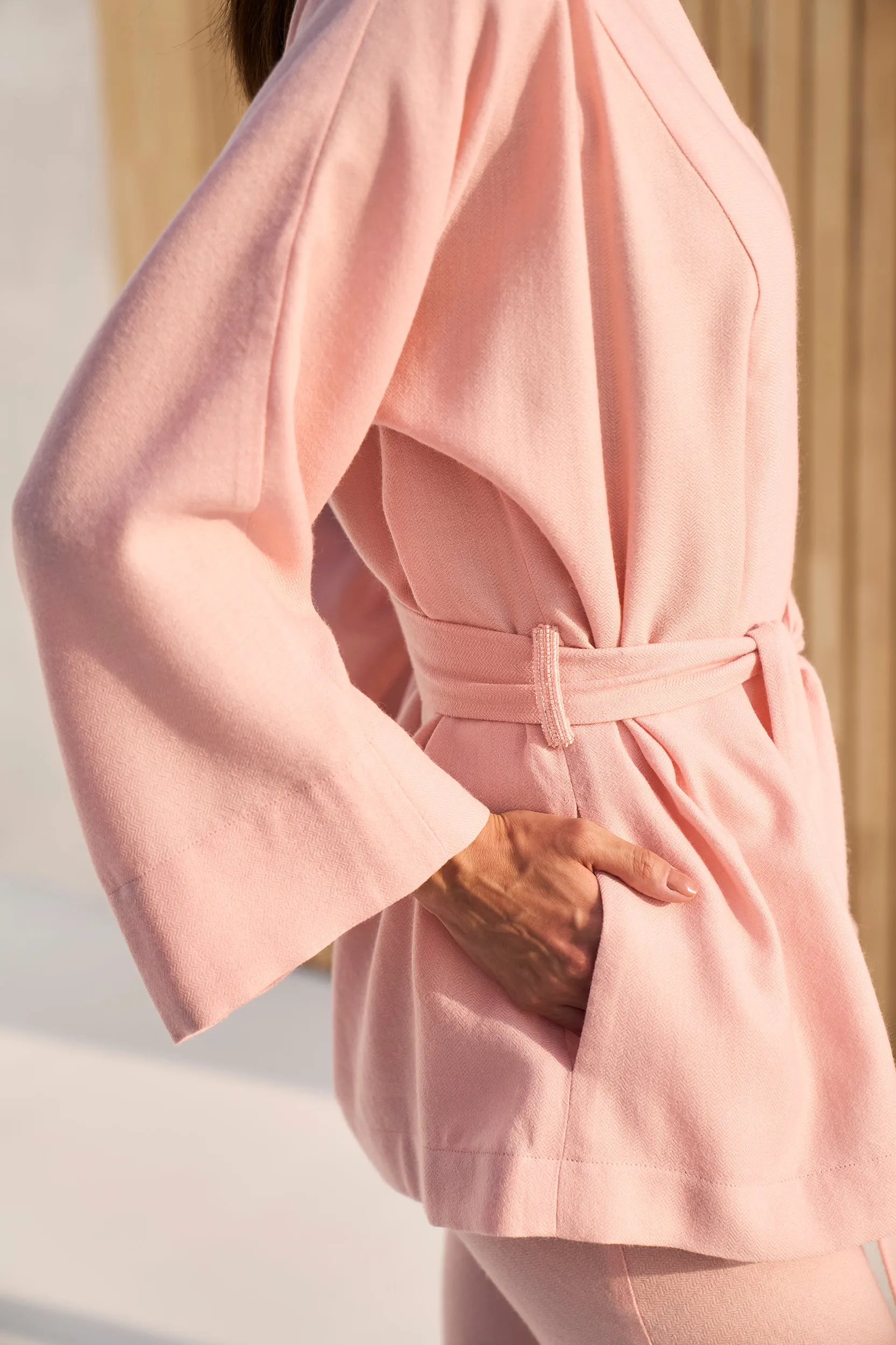 Nara Kimono Woollen Top (Dusty Pink)