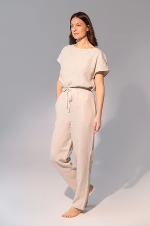 Natural light 100% European Linen Pajama Set – Naturally Elegant, Effortlessly Relaxed