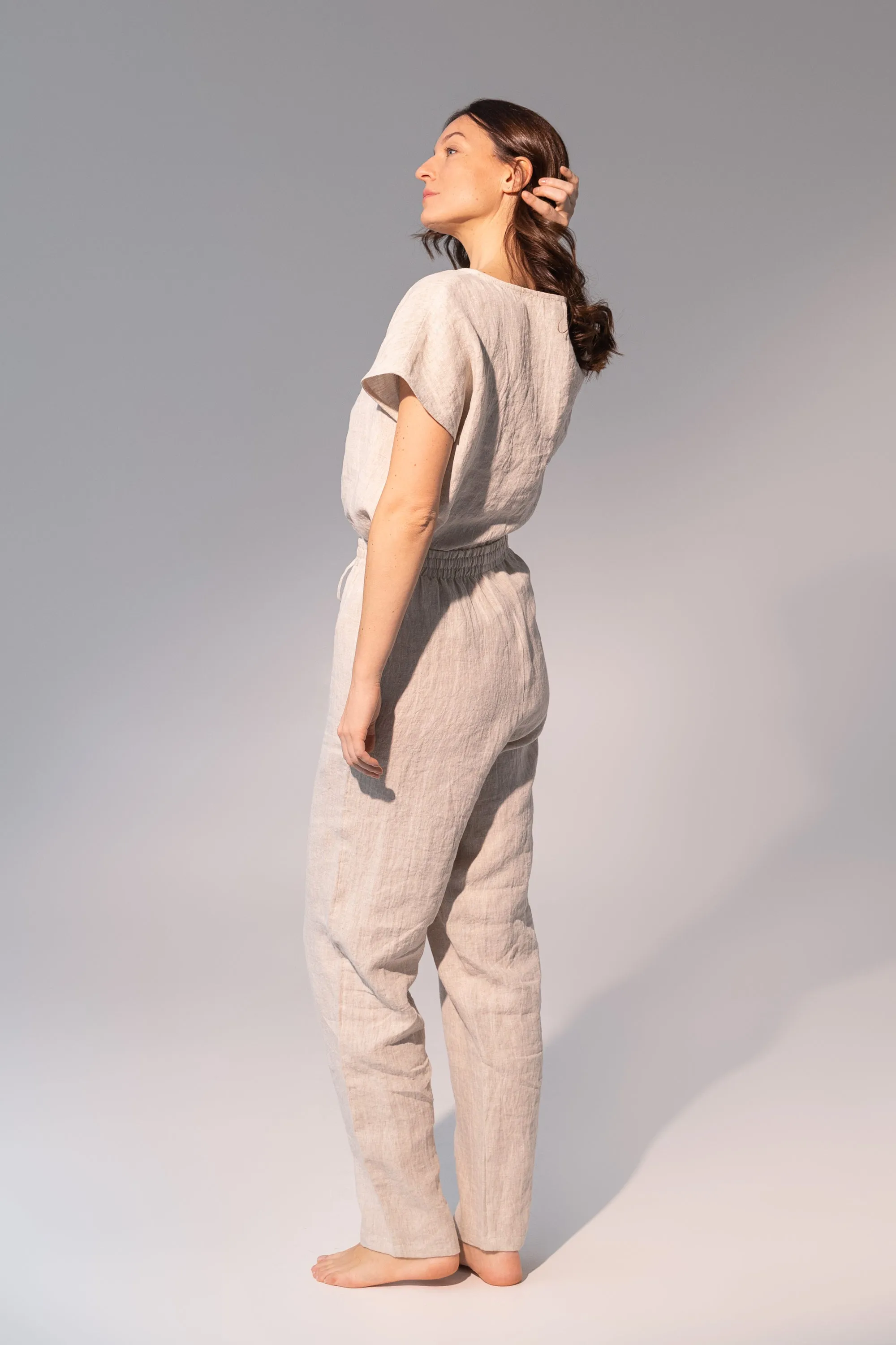 Natural light 100% European Linen Pajama Set – Naturally Elegant, Effortlessly Relaxed