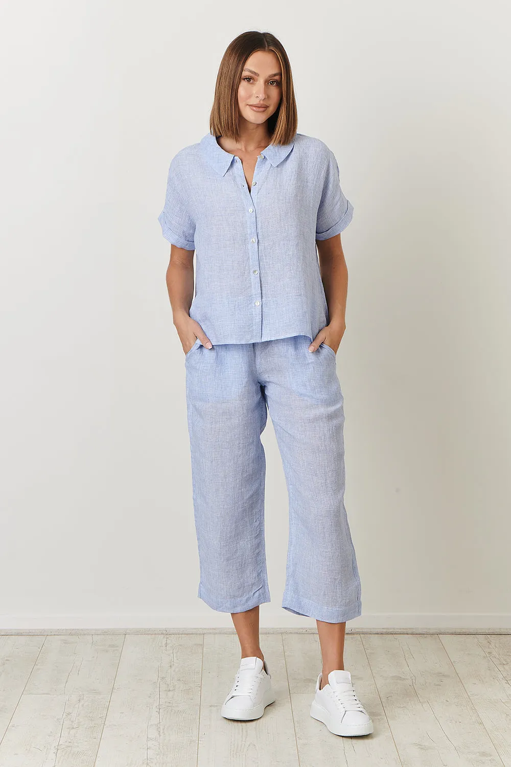 Naturals by O & J Linen Pants Coast Houndstooth GA242