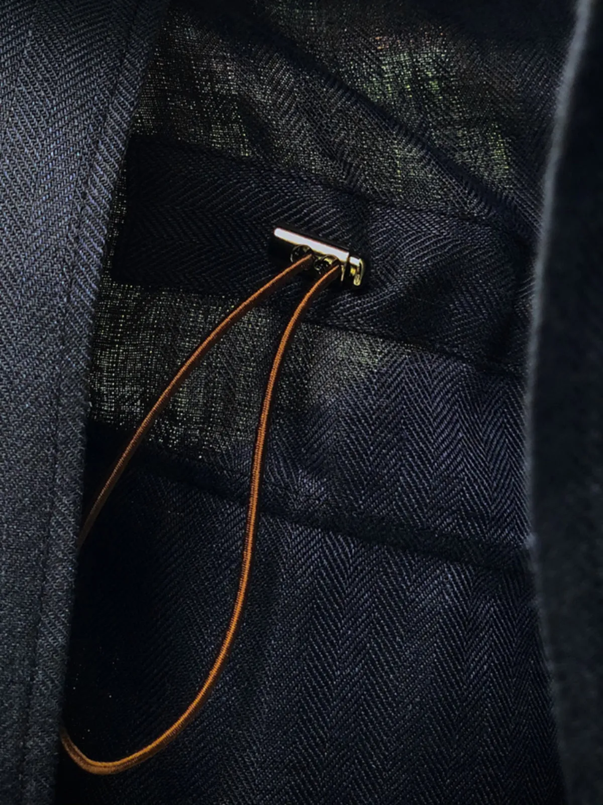 Navy Herringbone Safari Jacket