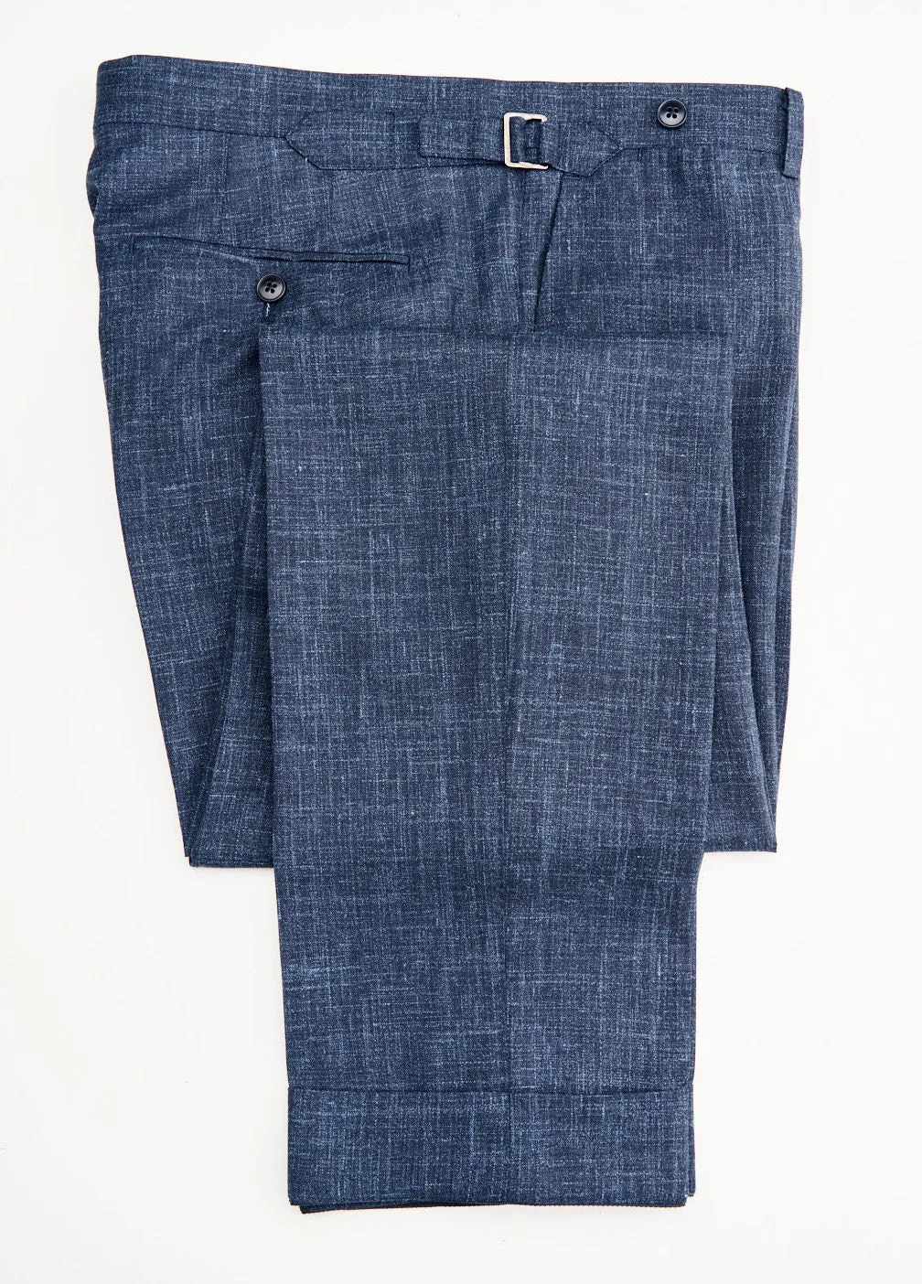 New SUITREVIEW Elmhurst Storm Blue Wool, Silk and Linen Loro Piana DB Suit - Size 34R (Final Sale)