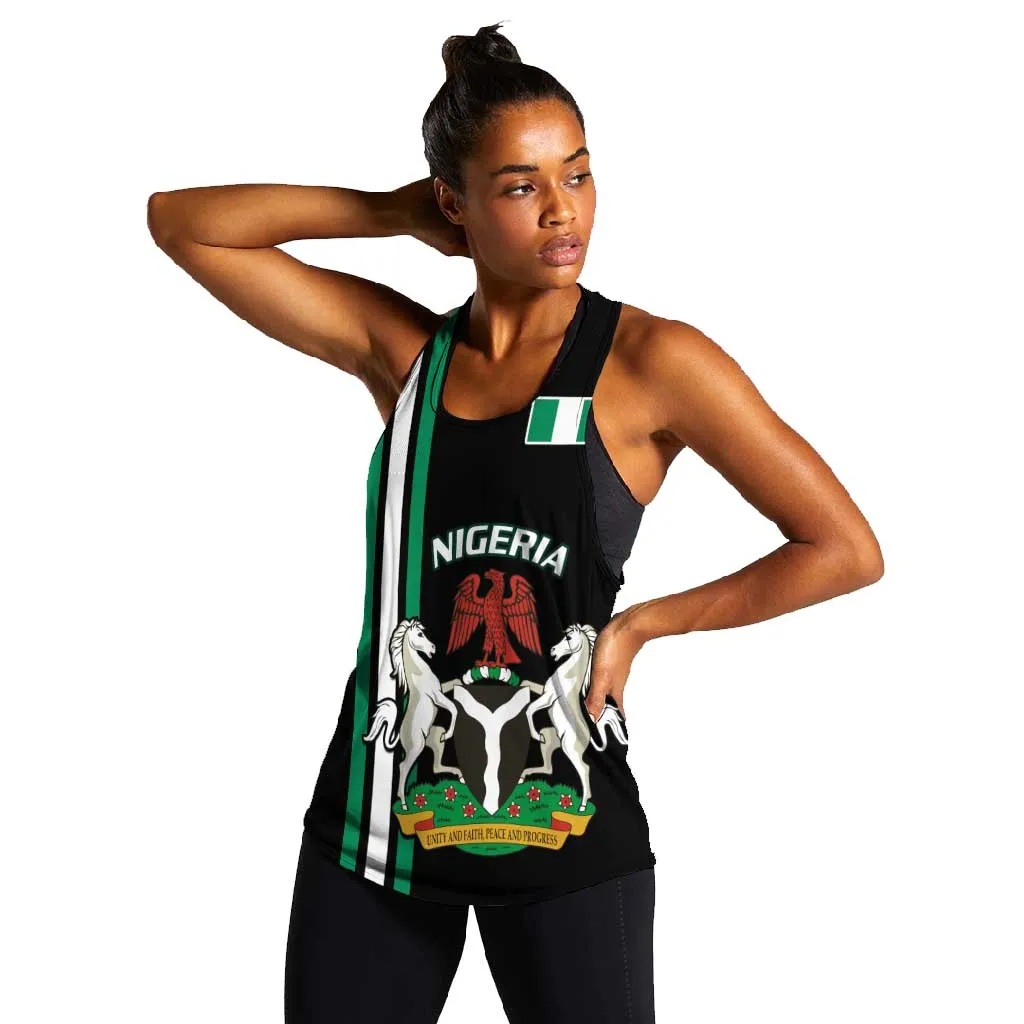 Nigeria Women Racerback Tank Nigeria Coat Of Arms Simple Style LT14