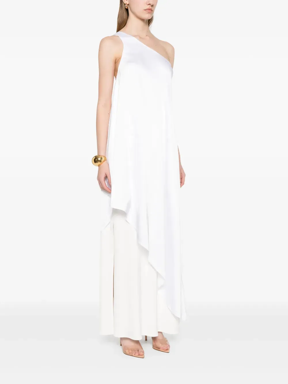 Norma Kamali One Shoulder Diagonal Tunic Top