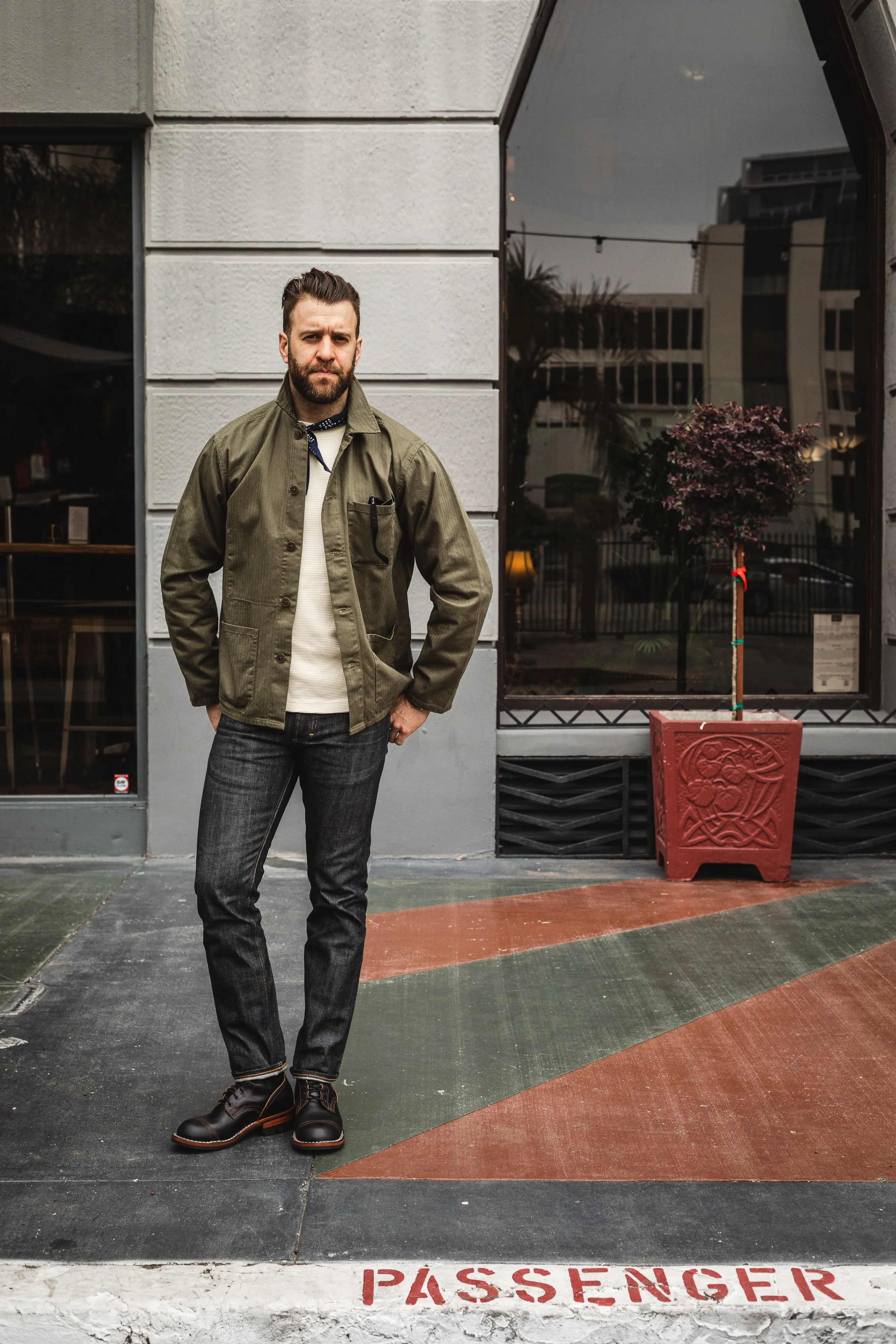 Nudie - Buddy Herringbone Chore Jacket Olive