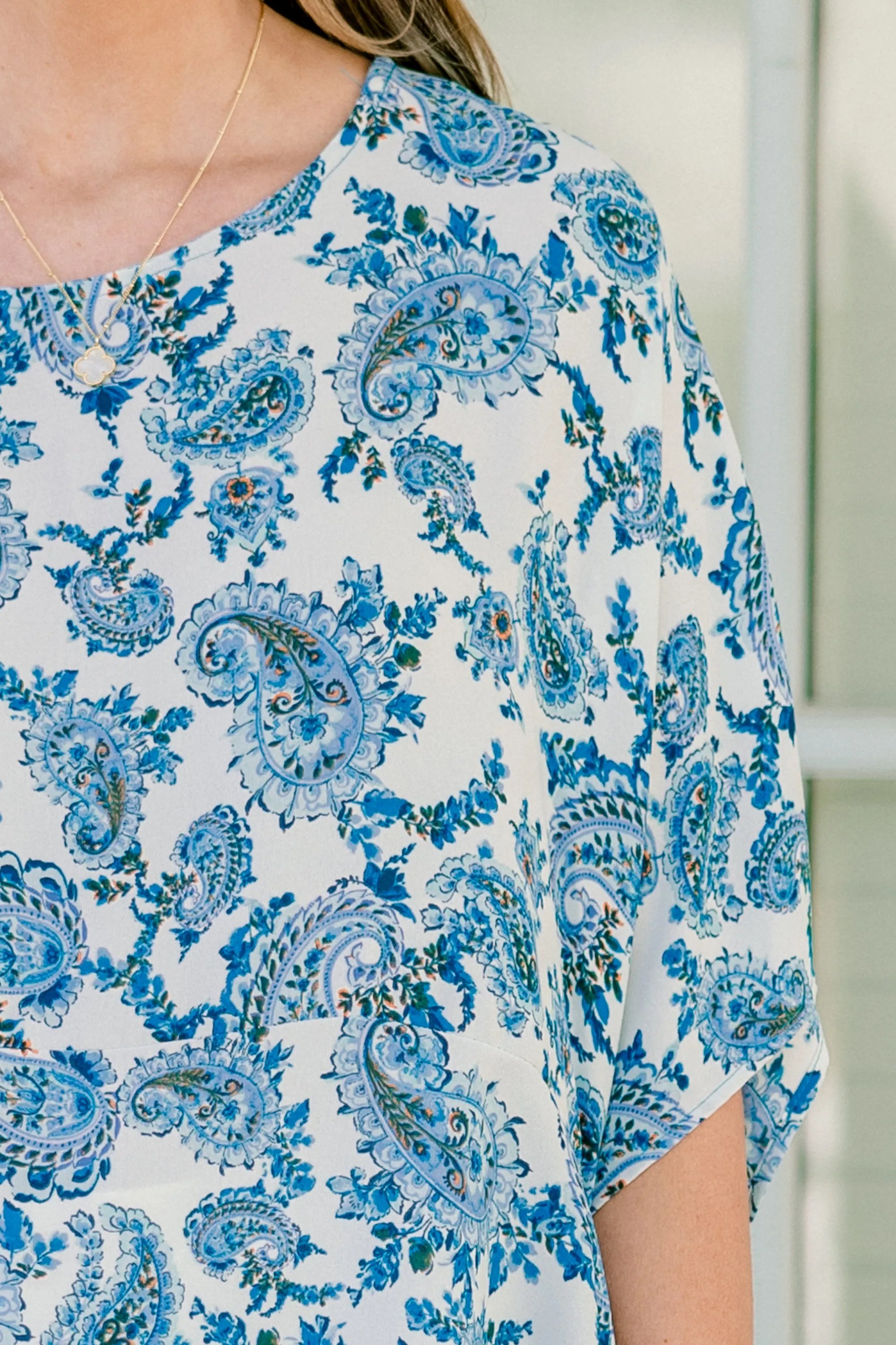 Ocean Breeze Paisley Tunic, Blue