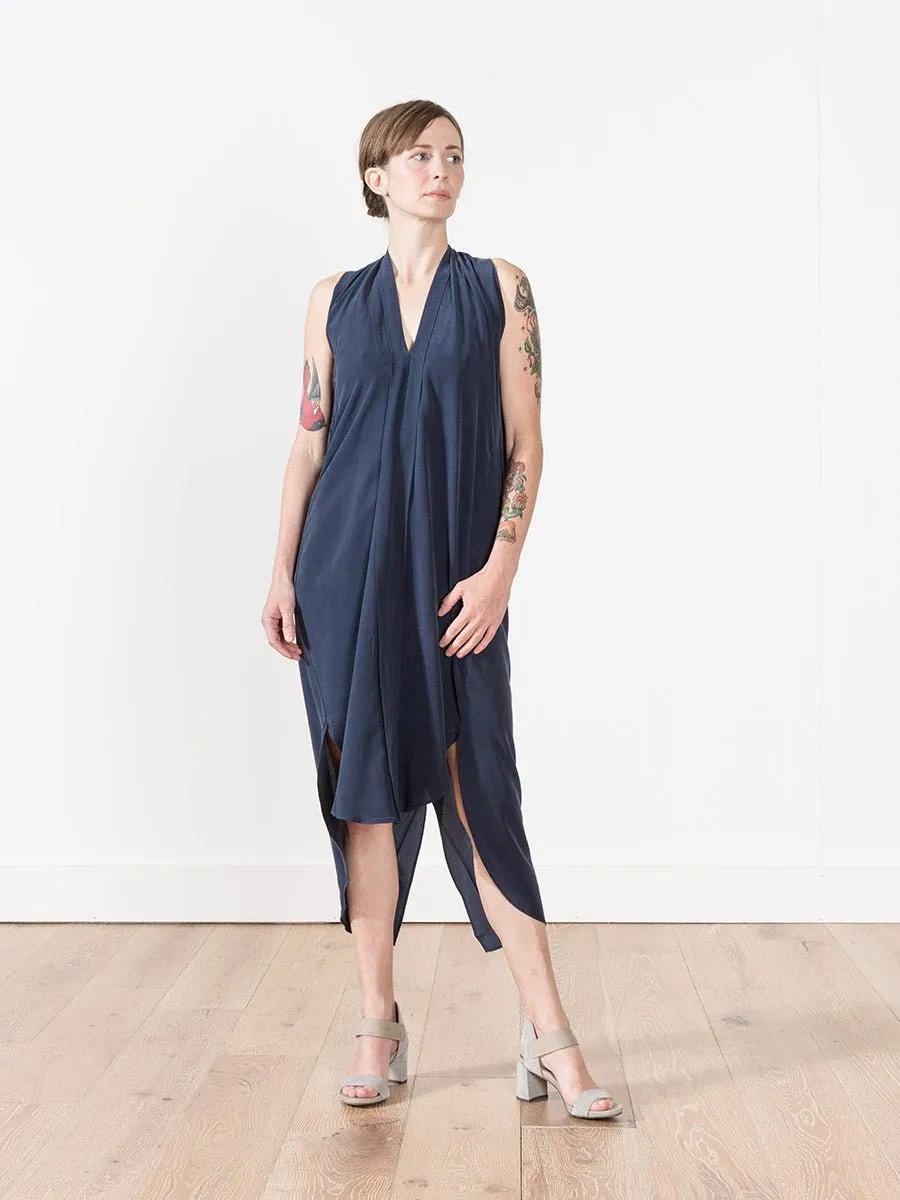 origami dress - navy