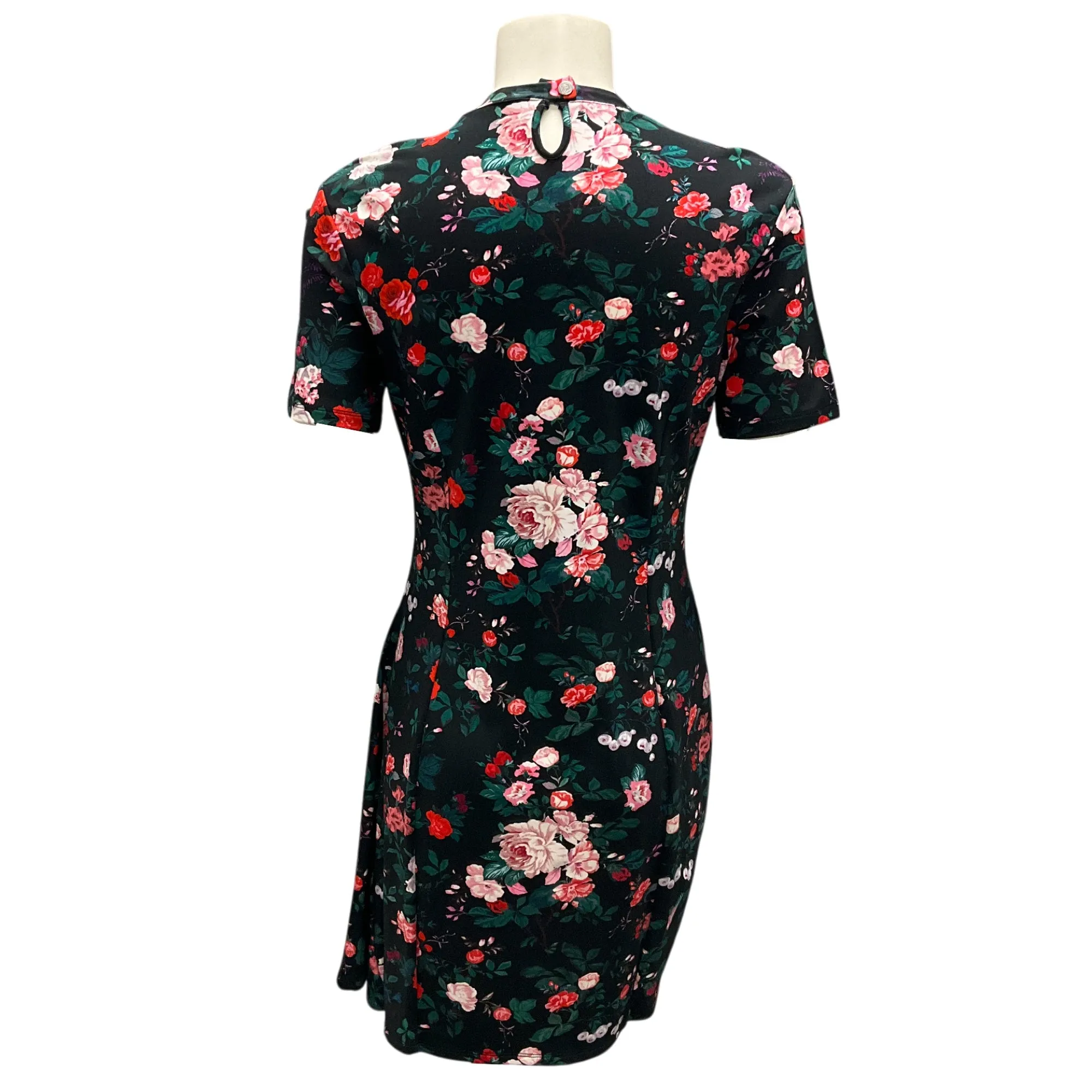 Paco Rabanne Black Multi Draped Floral Printed Dress