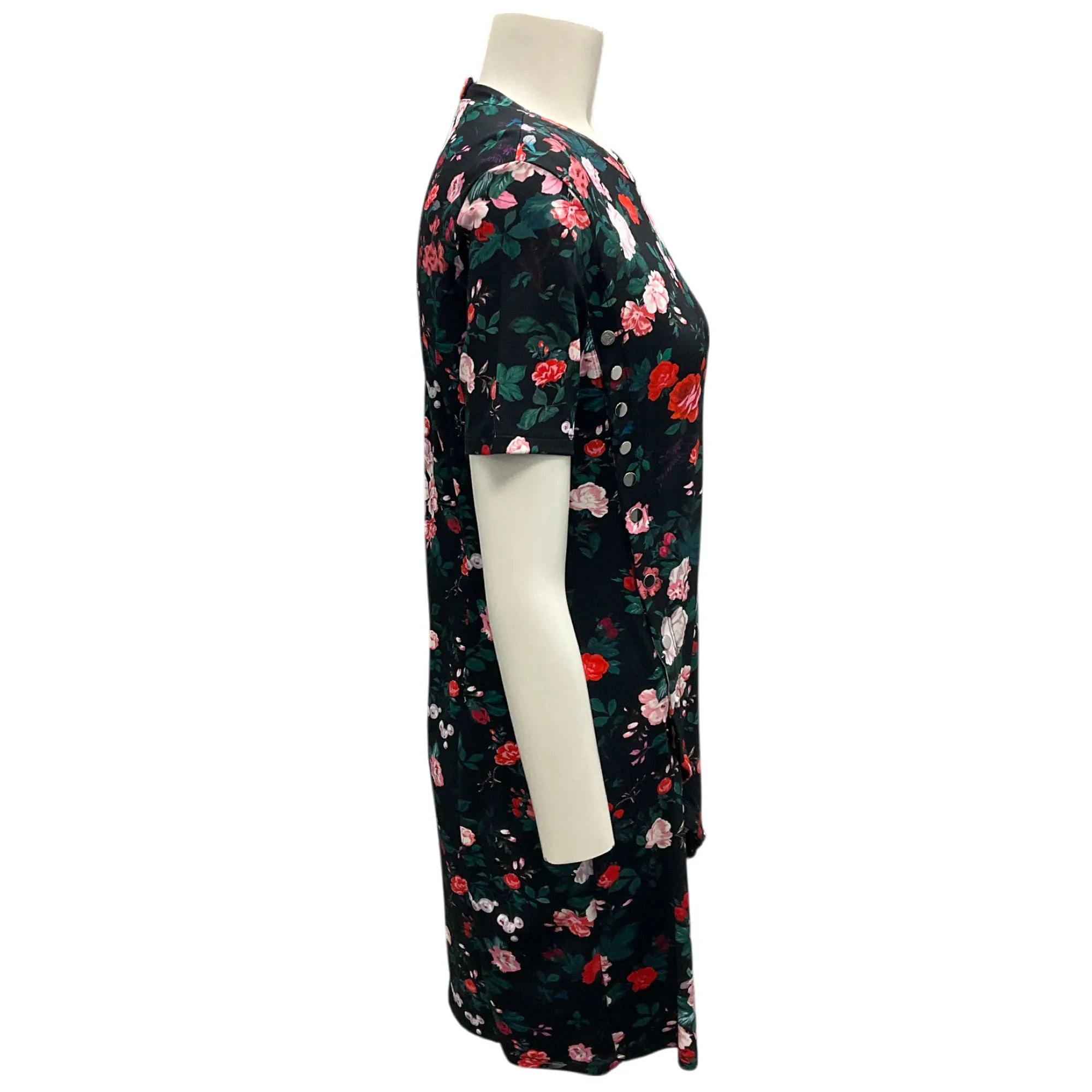 Paco Rabanne Black Multi Draped Floral Printed Dress