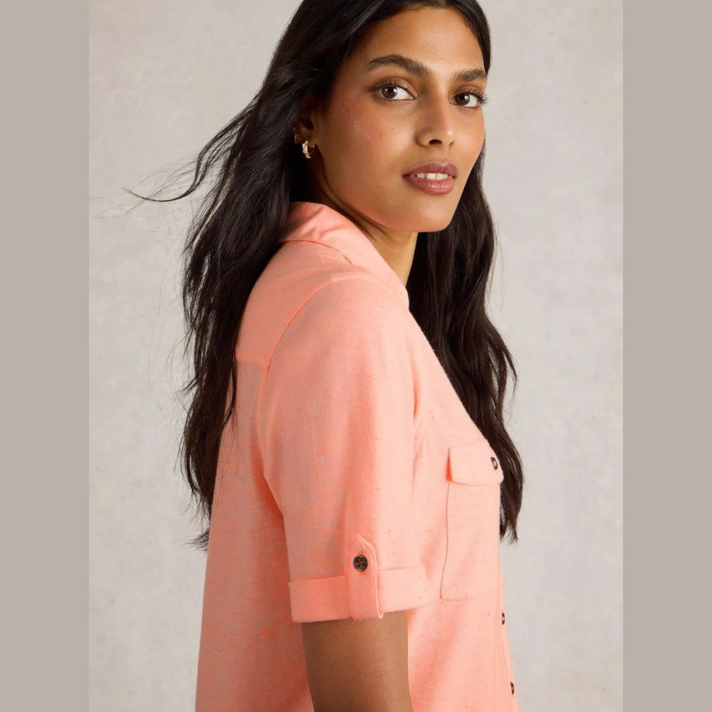 Paige Light Pink Pocket Shirt