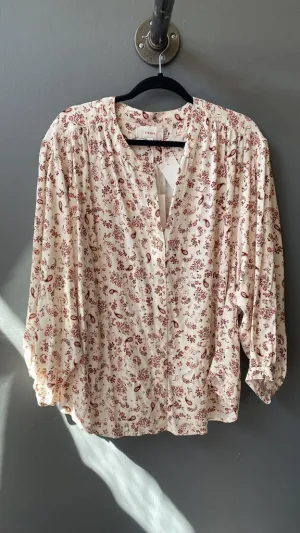 Paisley Button Front Blouse