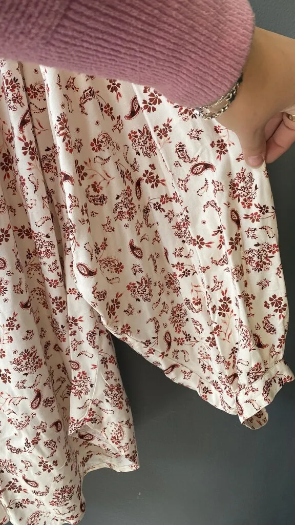 Paisley Button Front Blouse