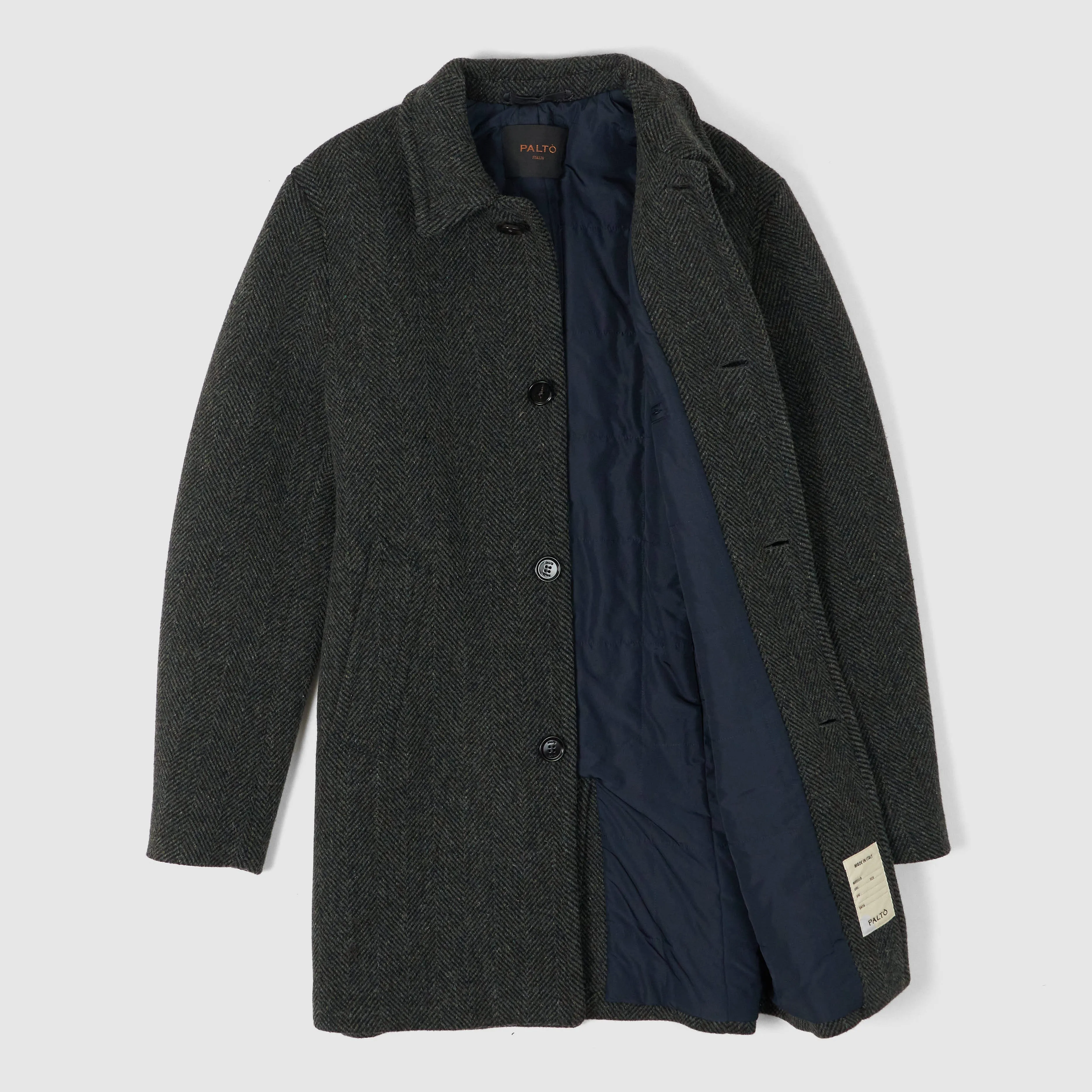 Palto Alfredo British Herringbone Wool Coat