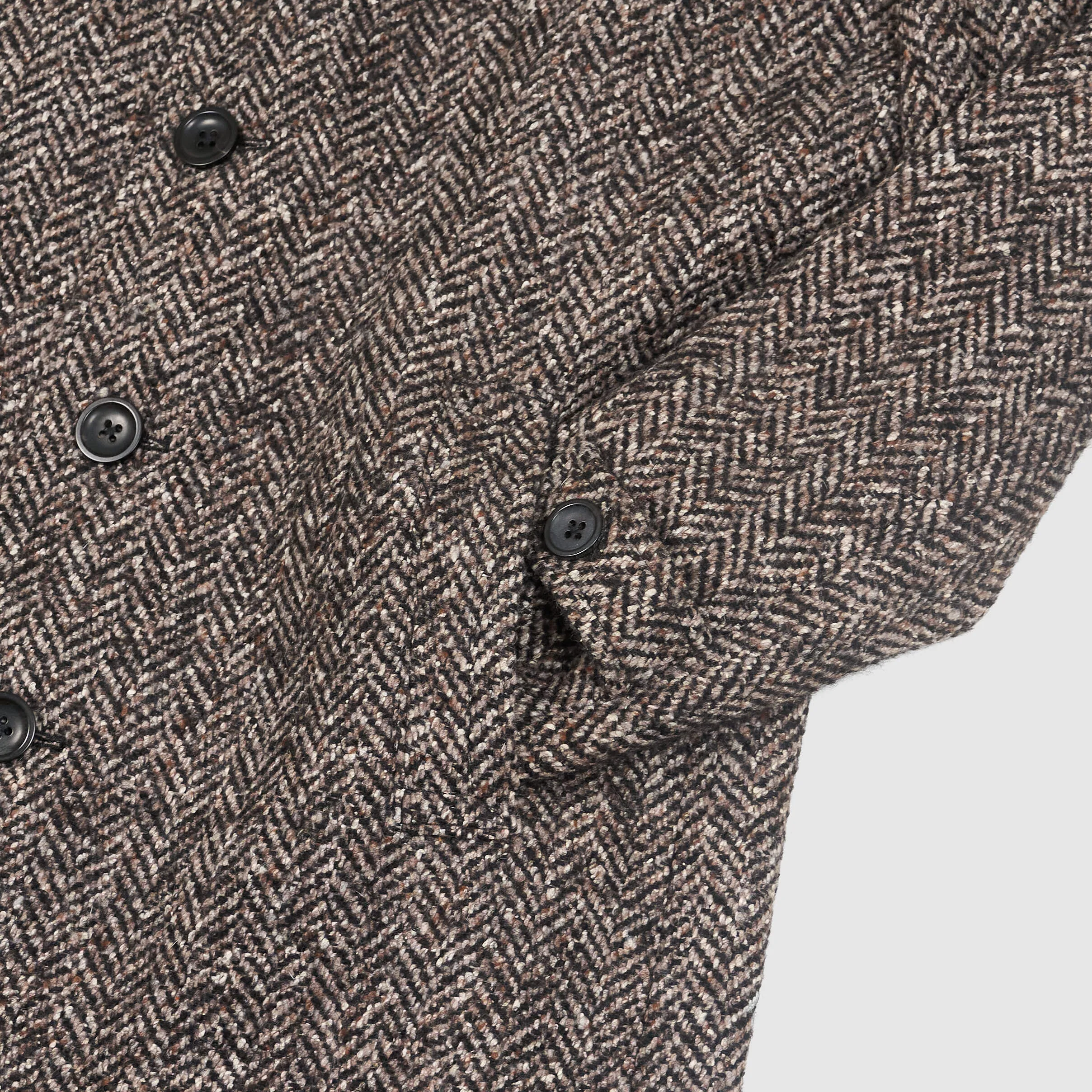 Palto Medium Length  Herringbone Wool Coat