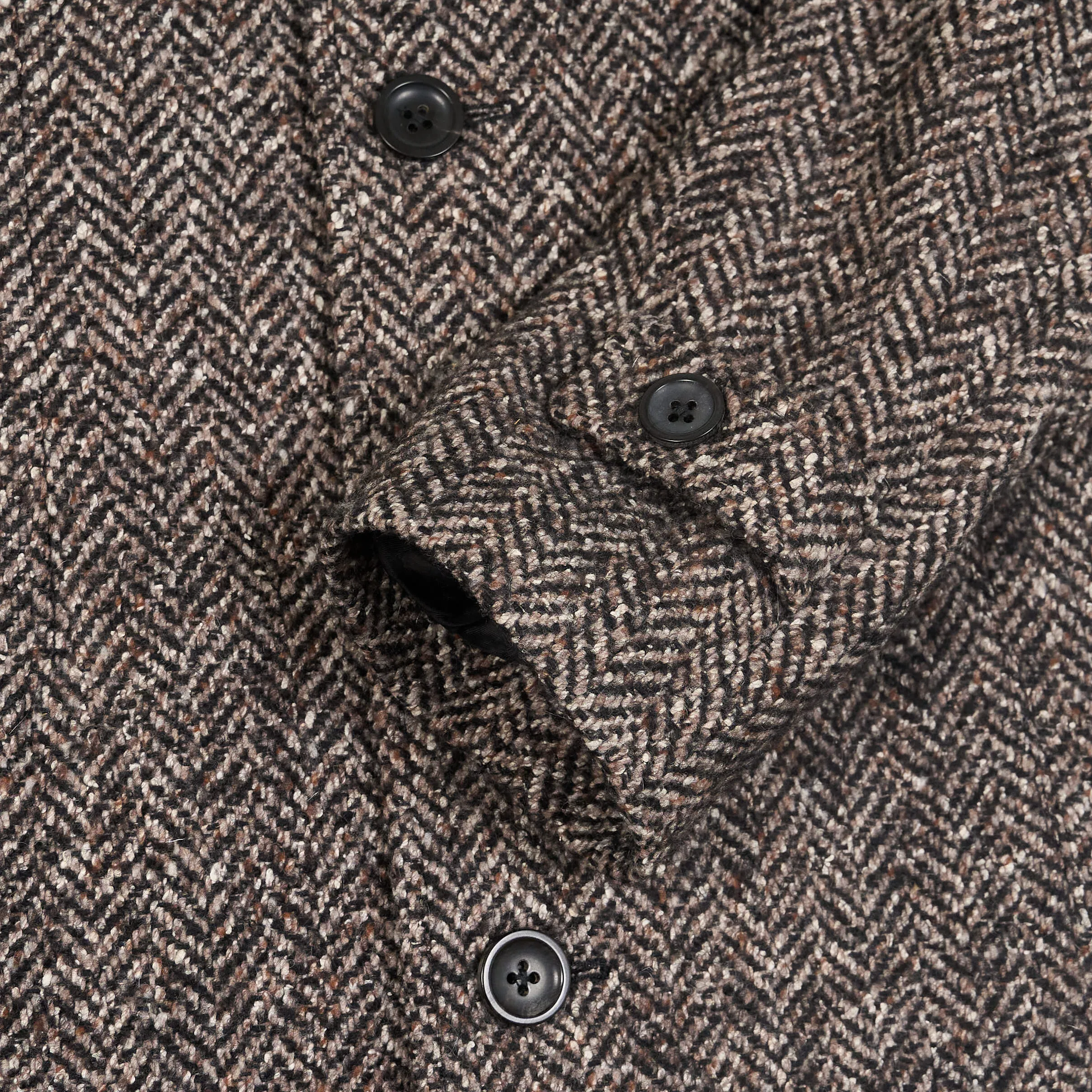 Palto Medium Length  Herringbone Wool Coat