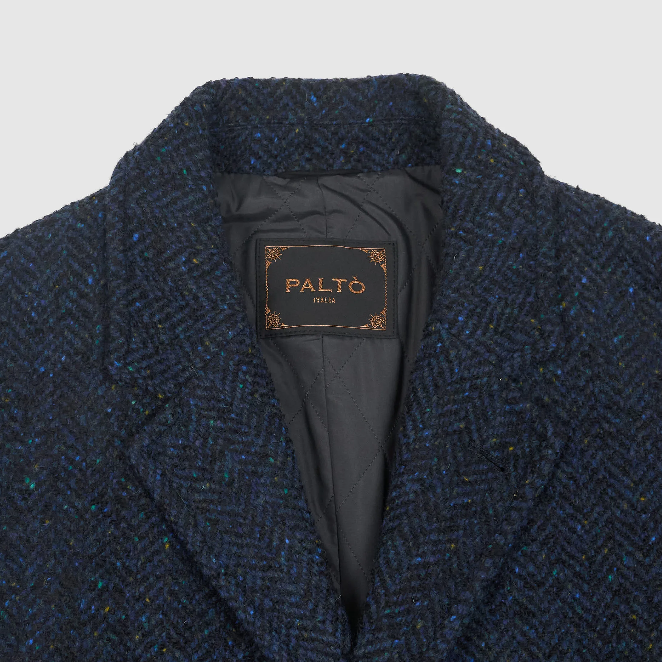 Palto Medium Length  Herringbone Wool Coat