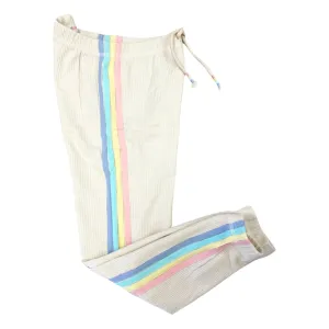 Paper Flower Pants With Applique Side Stripes