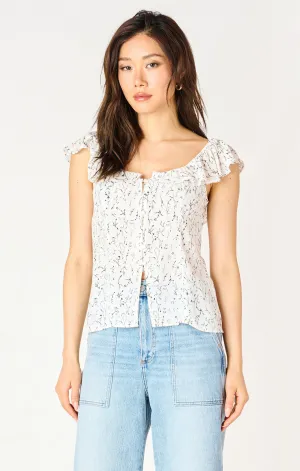 Pattern Ruffle Top