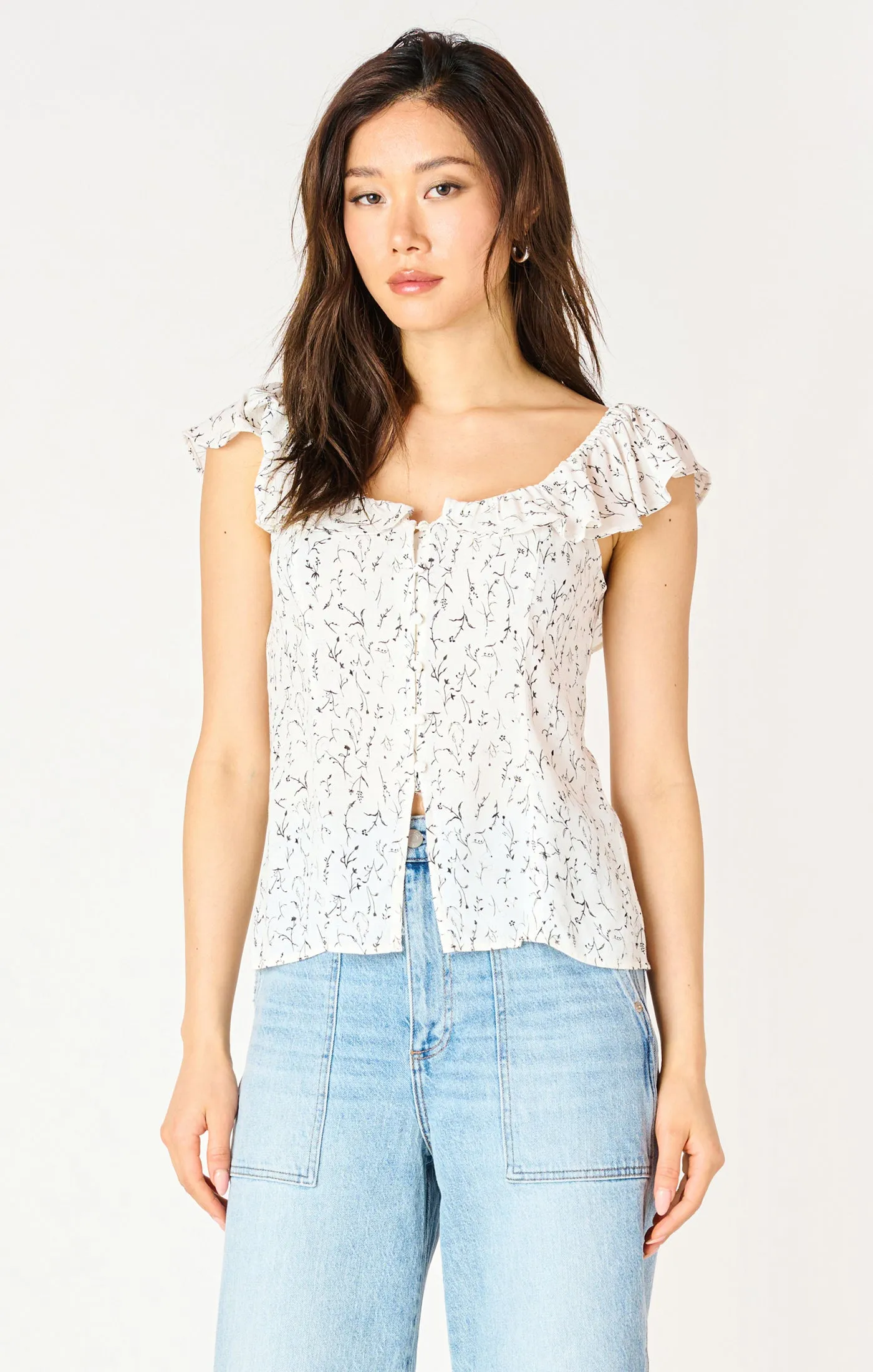 Pattern Ruffle Top