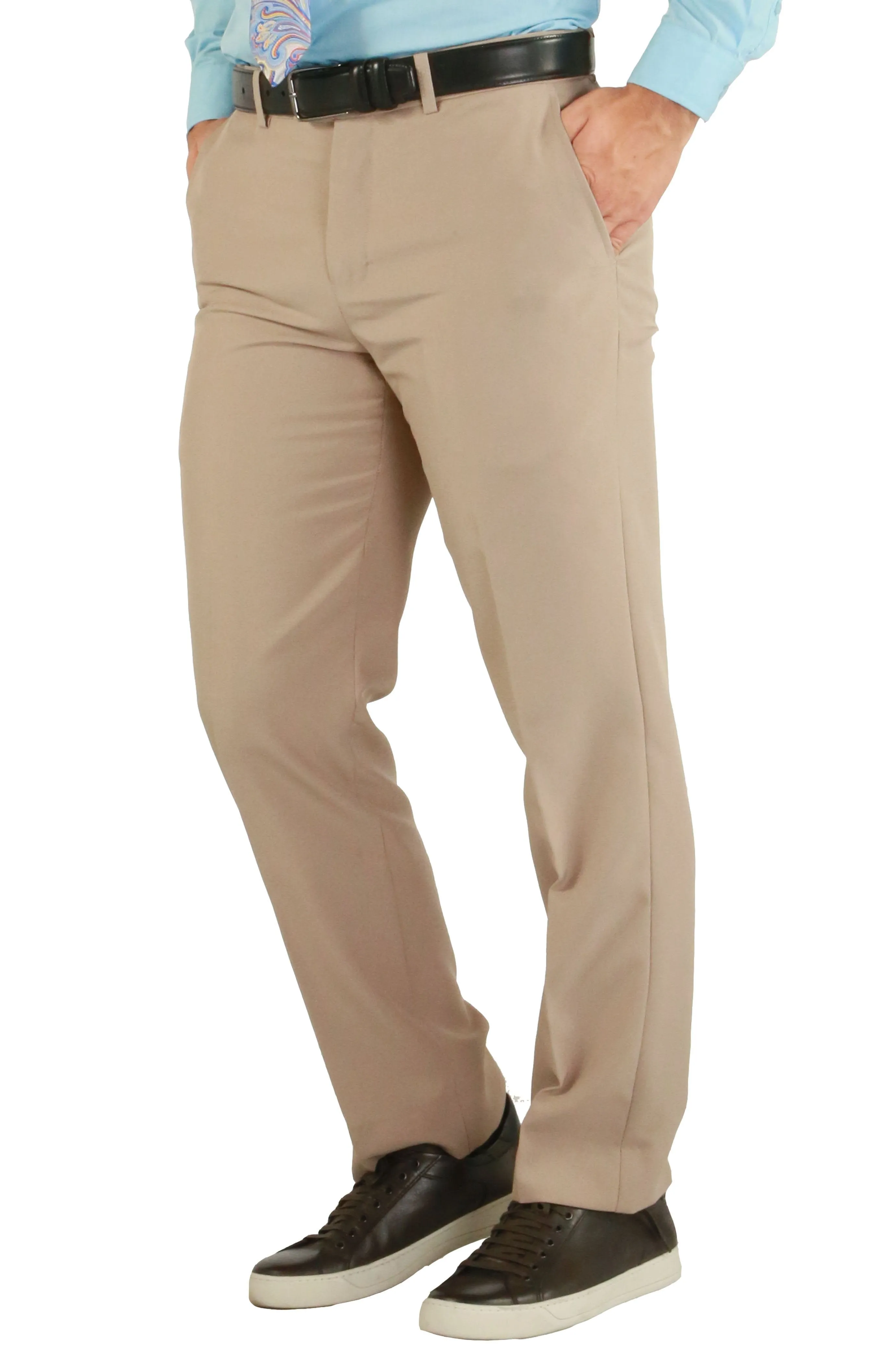 Paul Lorenzo 1969 Tan Solid Slim Fit Suit (2-Piece Set)