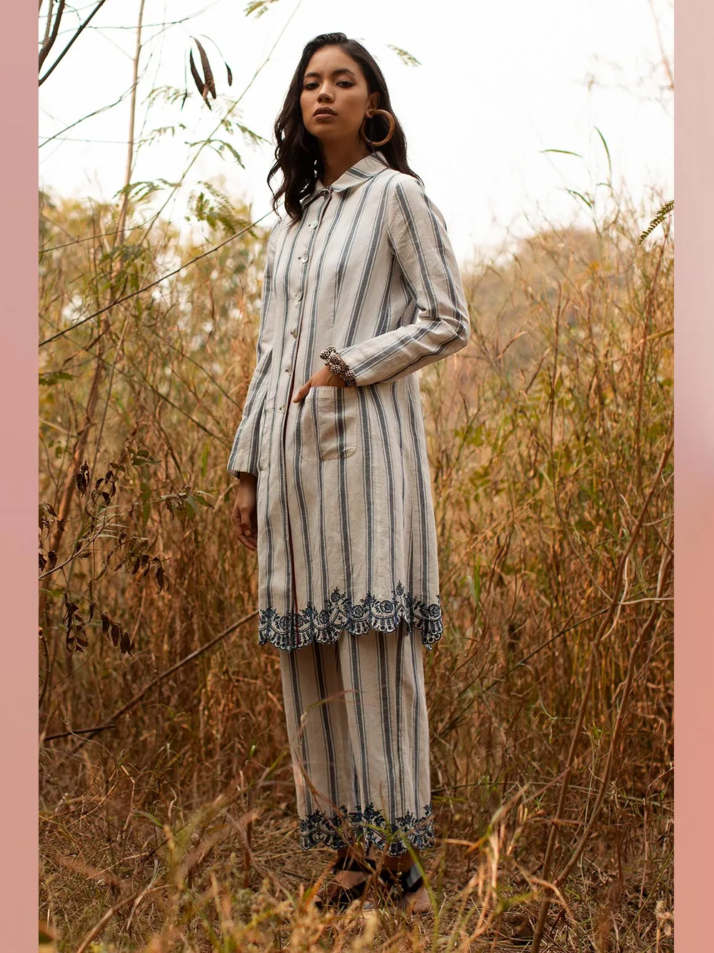 Payal Pratap   -   Ted Scallop Pants  I  Pants With Scallop Embroidery At Bottom