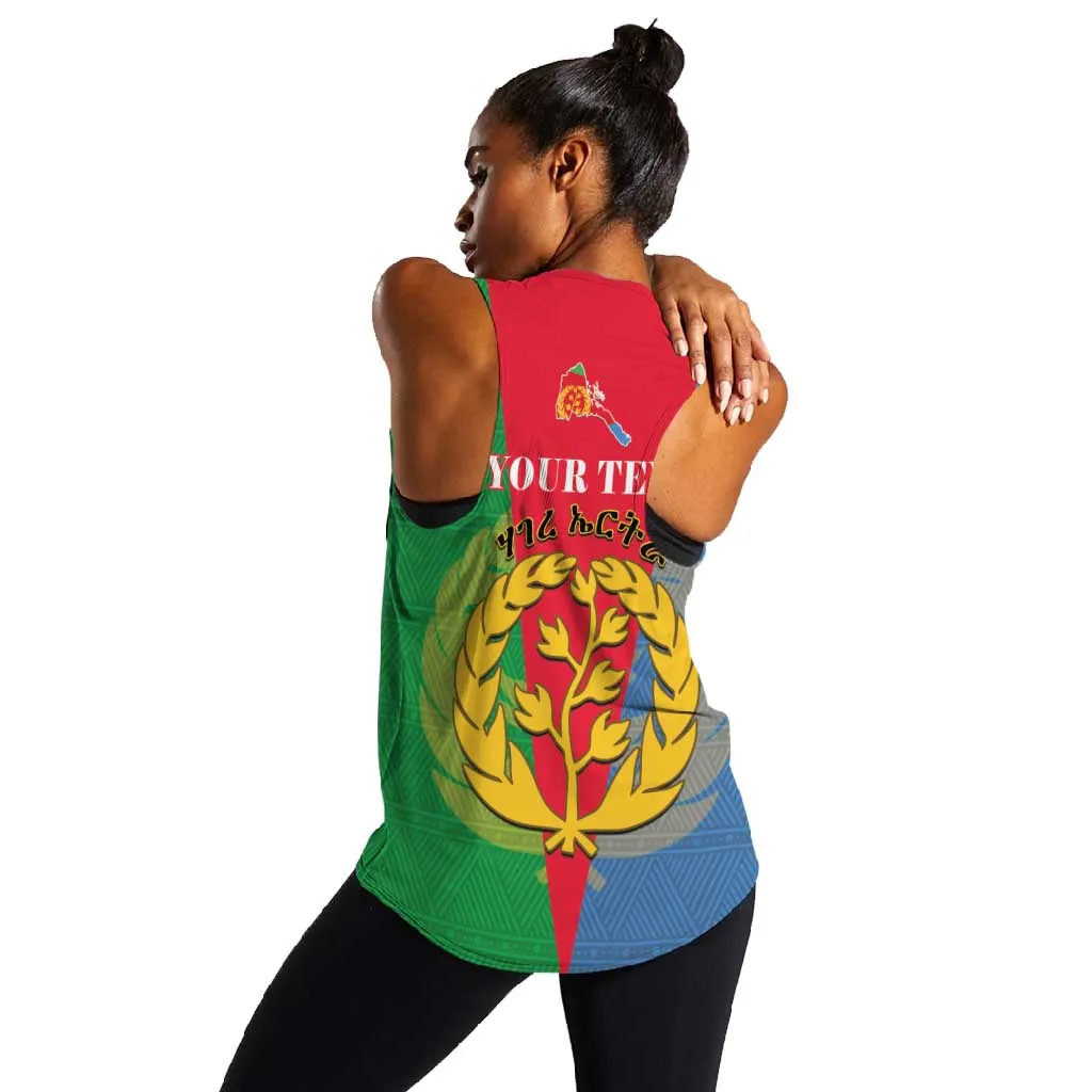 Personalised Eritrea Women Racerback Tank Eritrean Map Mix African Pattern Simple Style LT14