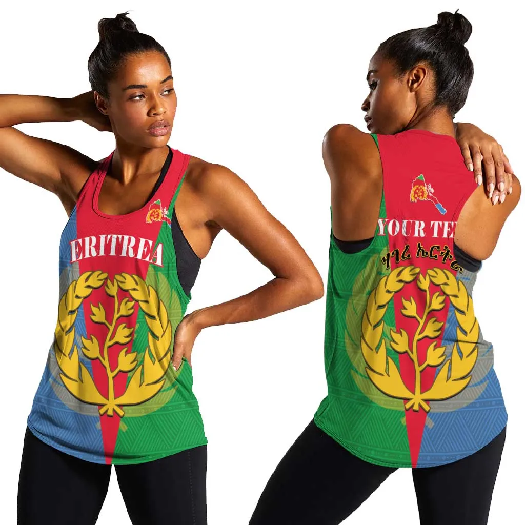 Personalised Eritrea Women Racerback Tank Eritrean Map Mix African Pattern Simple Style LT14