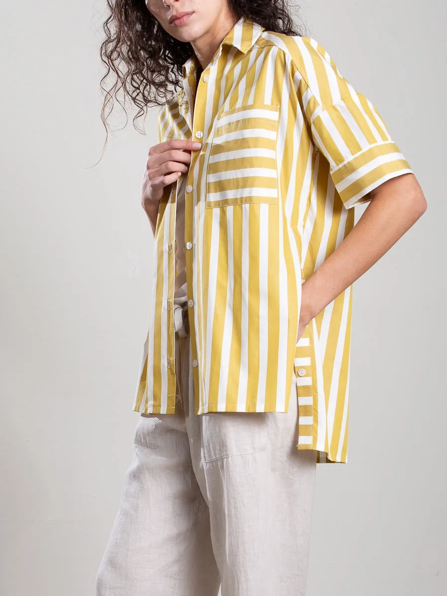 Pharaoh Payton Shirt in Cotton Stripe in Sun