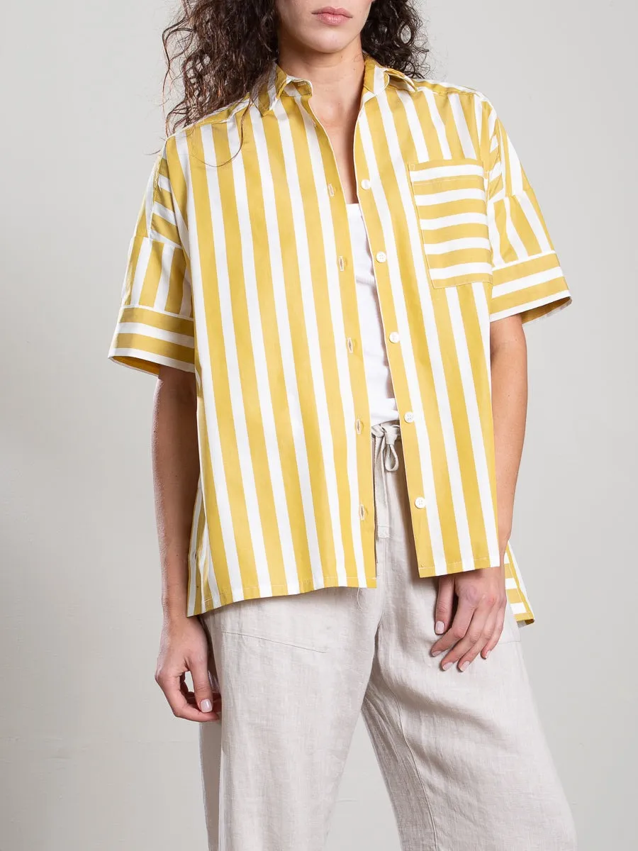 Pharaoh Payton Shirt in Cotton Stripe in Sun