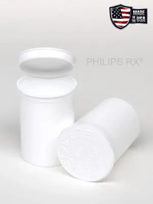 Philips RX 30 Dram Pop Top Vial - 1/4 Oz - Child Resistant - Opaque White - (150 Count)