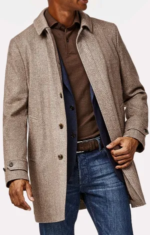 Piacenza Beige Speckled Wool & Cashmere Unconstructed Herringbone