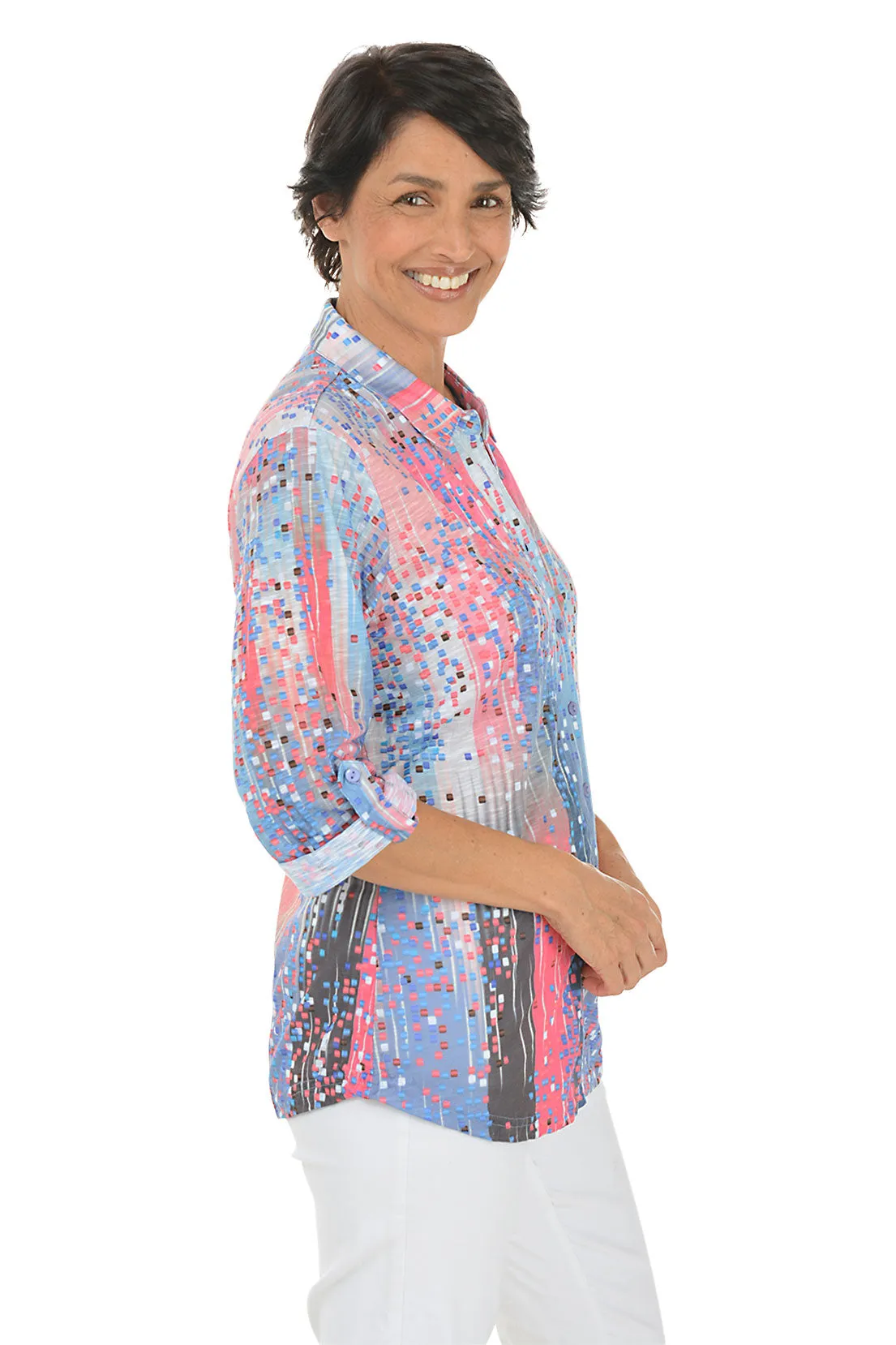 Pink Parade Roll-Tab Knit Shirt