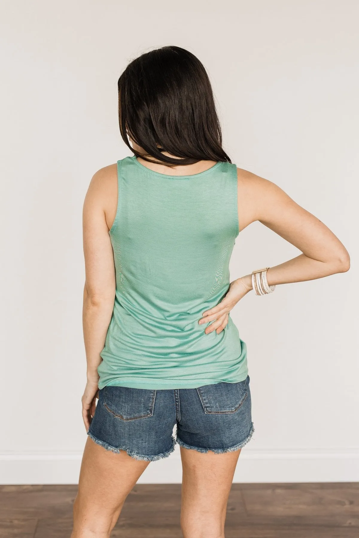 Places to Go Criss Cross Tank Top- Mint