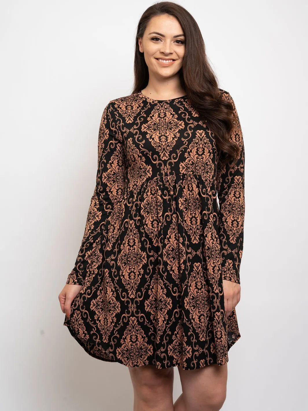 PLUS SIZE LONG SLEEVE TUNIC DRESS